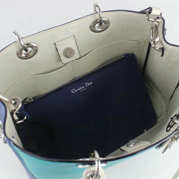 small Christian Dior diorissimo original calfskin leather bag 44374 green&blue&apricot